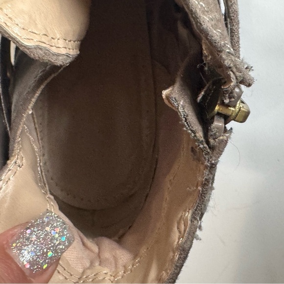 Express buckle suede chunky heel ankle boot/ bootie ❤️ - Picture 9 of 10